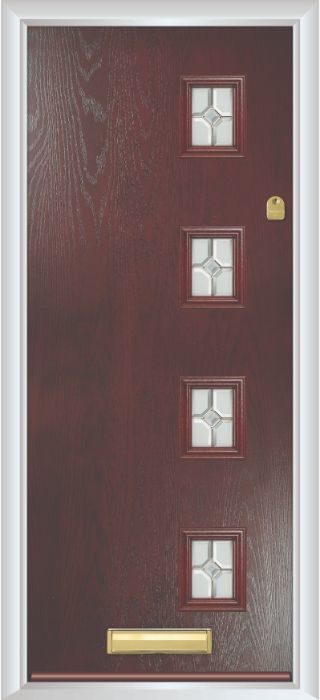 Composite Door - Edison - Contemporary Collection - Rosewood