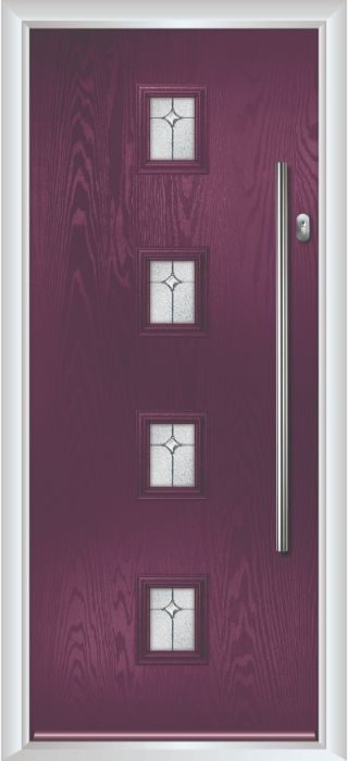 Composite Door - Edison - Contemporary Collection - Very Berry