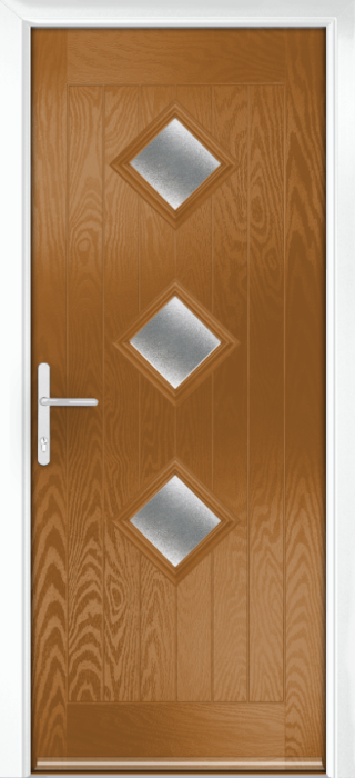 Composite Door - Hornbeam 3 - Rural Collection - Golden Oak