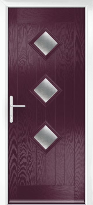 Composite Door - Hornbeam 3 - Rural Collection - Very Berry