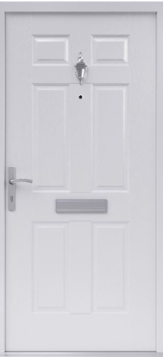 Solid white fire door